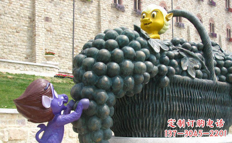 泸州精致雕刻,定制葡萄花篮雕塑