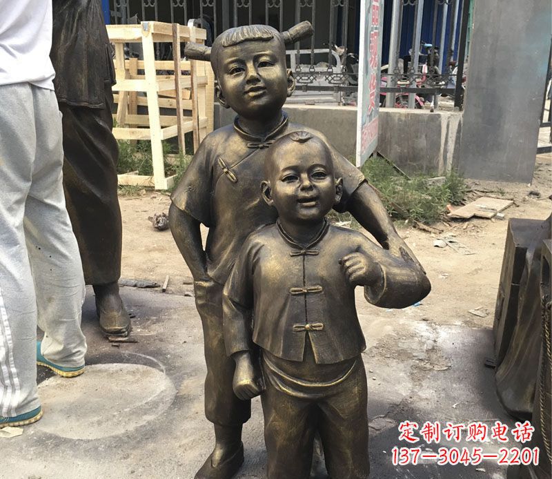 泸州中领雕塑纯手工古典儿童铜雕
