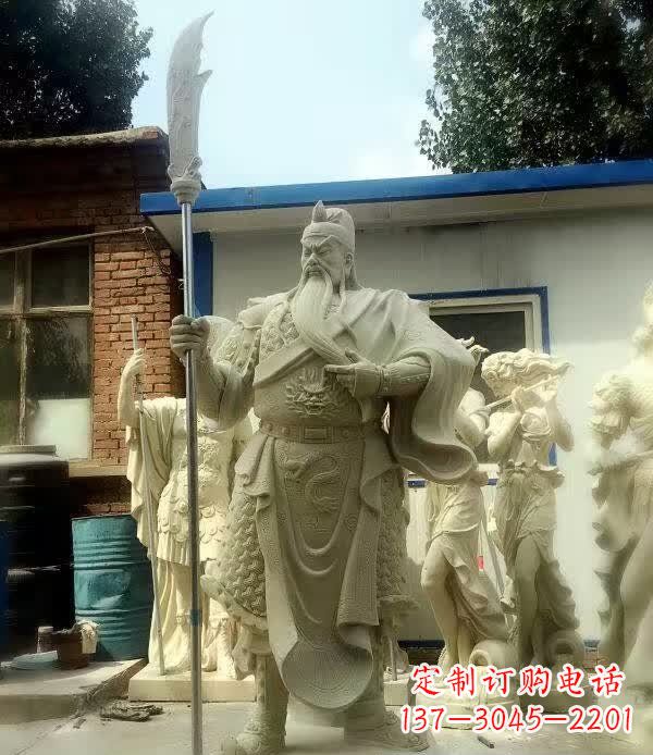 泸州中领雕塑古代关公石雕