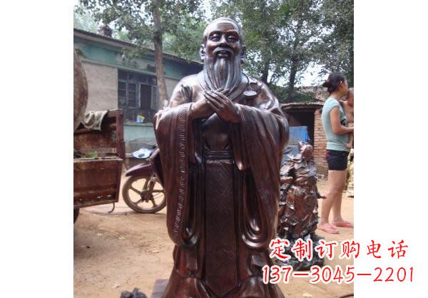 泸州人物雕塑精美玻璃钢仿铜雕塑——孔子系列