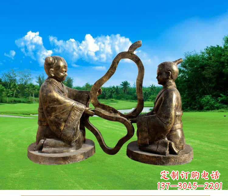 泸州古代孔融让梨人物铜雕