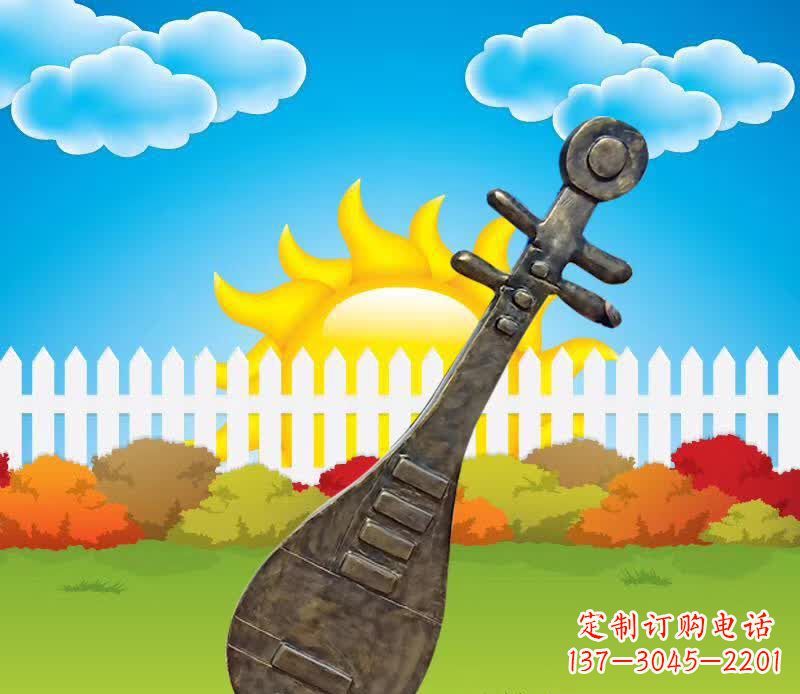 泸州古代琵琶广场乐器铜雕