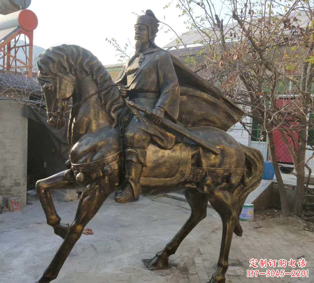 泸州古代骑马人物铜雕塑