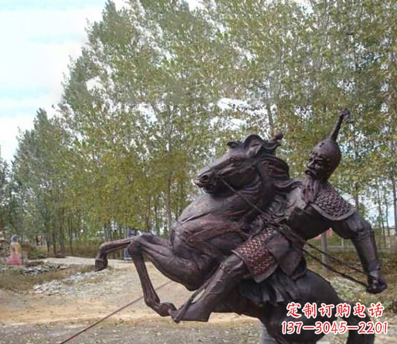 泸州古典风格骑马人物雕塑