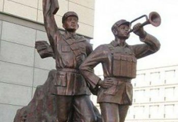 泸州革命精神熠熠冲锋号铜雕