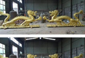 泸州古典传统双龙戏珠铜雕塑