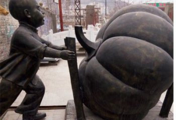 泸州精致男孩铜雕