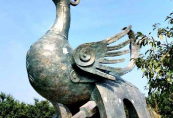 泸州公园园林朱雀铜雕景观雕塑