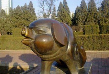 泸州定制公园猪铜雕