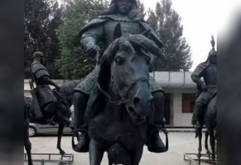 泸州英姿飒爽古代将军骑马铜雕