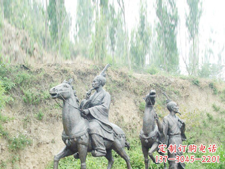 泸州中领雕塑|传承古老传统:古代人物骑马铜雕