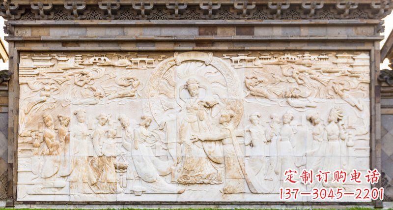 泸州中领雕塑:古代人物石浮雕影壁