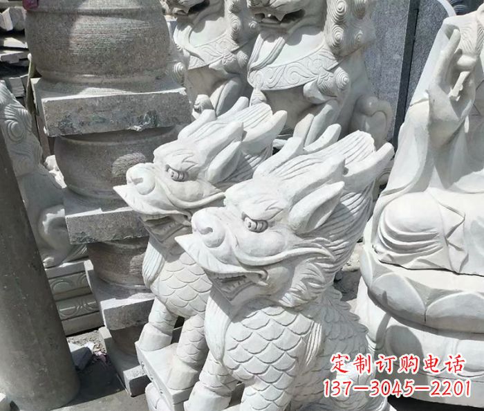 泸州传统工艺,精细做工,古代神兽大理石麒麟石雕高端定制