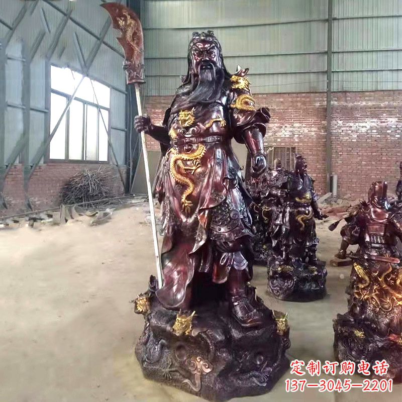 泸州关公关二爷铜雕神像
