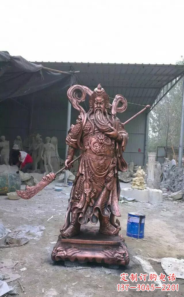 泸州关公红铜人物铜雕