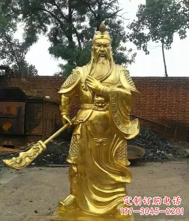 泸州关公提刀武财神铜雕 (5)