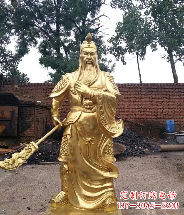 泸州关公提刀武财神铜雕 (4)