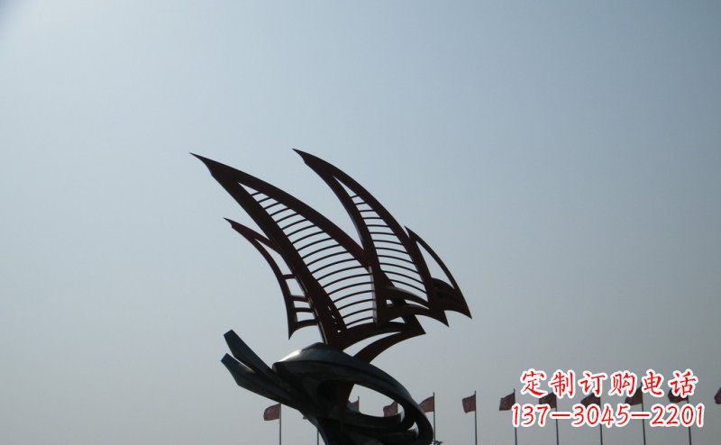 泸州不锈钢手工帆船雕塑