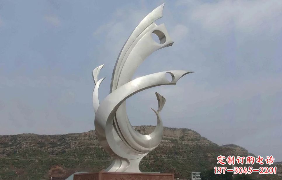 泸州金羽凤凰-不锈钢抽象雕塑
