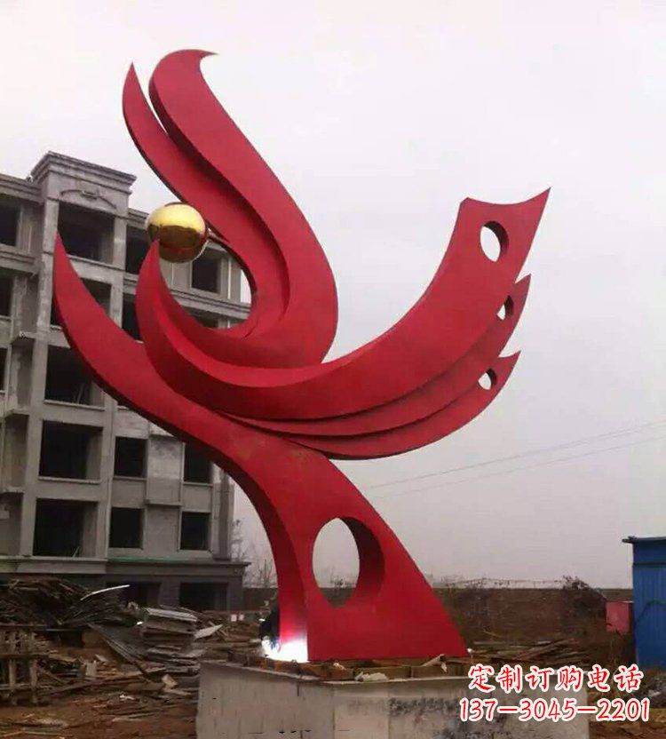 泸州全新抽象凤凰不锈钢雕塑