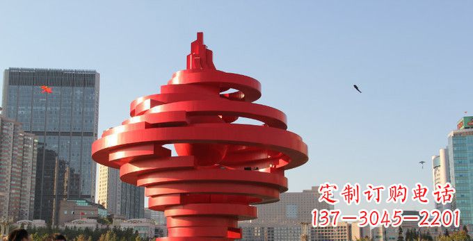 泸州不锈钢抽象火炬雕塑,展现活力与坚强