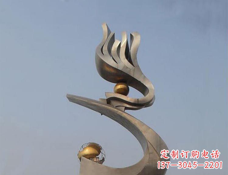 泸州广场不锈钢创意凤凰雕塑