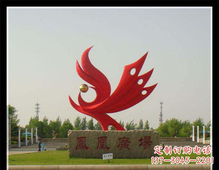 泸州广场不锈钢凤凰装饰雕塑