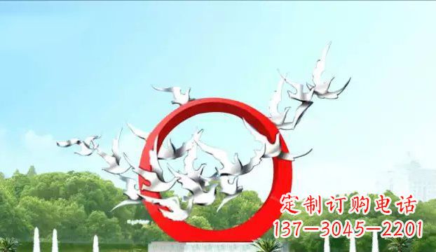 泸州华丽优雅的不锈钢鸽子雕塑