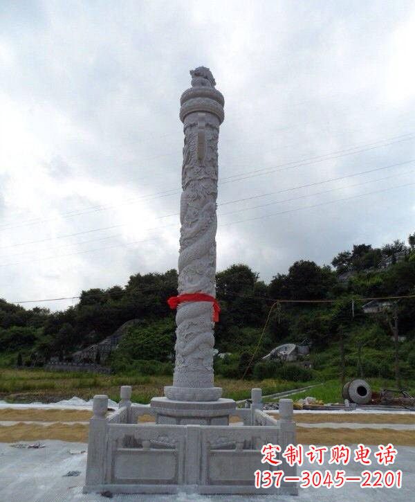 泸州高质感汉白玉华表雕塑,让您的空间时尚更有品位