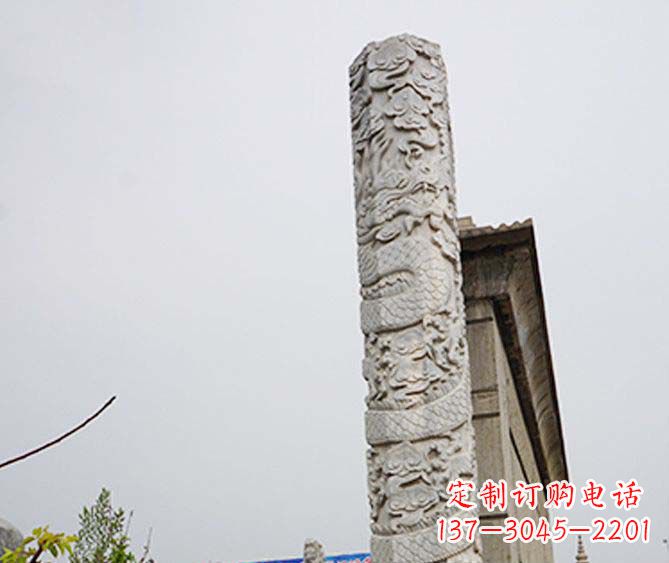 泸州精美艺术品,象征霸气,盘龙柱石雕