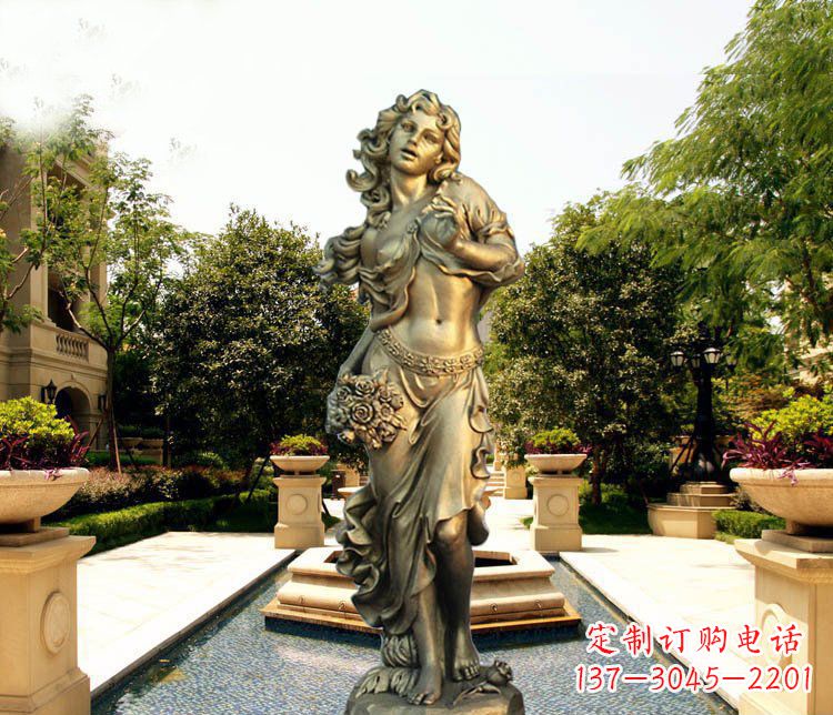 泸州华丽蓬勃的铜雕女神像