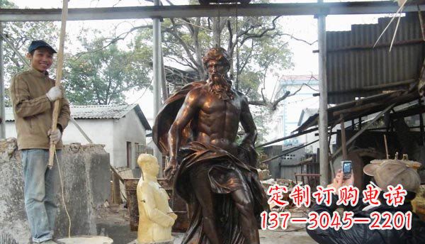 泸州广场西方男人人物铜雕