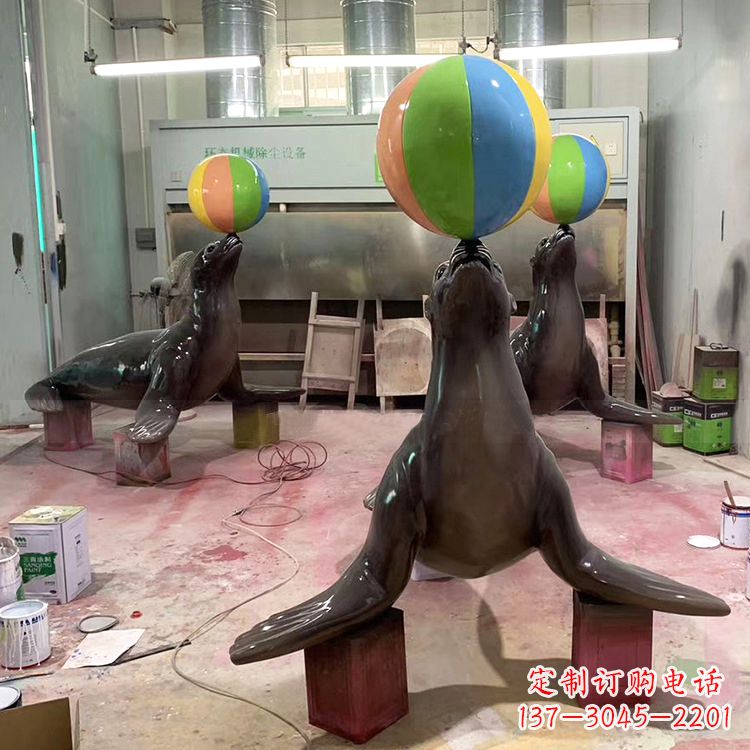 泸州海豹玻璃钢雕塑,让您触手可及的自然风情