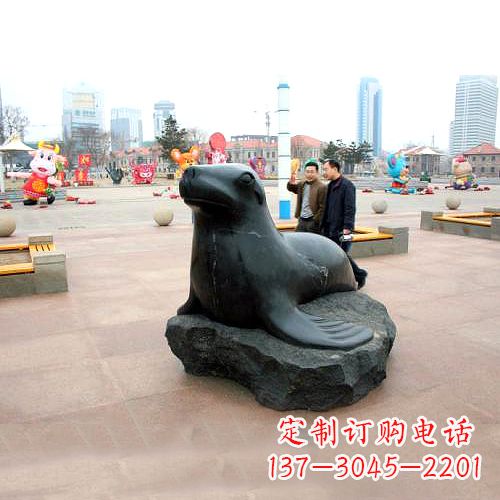 泸州海豹石雕塑,精美纯手工制作