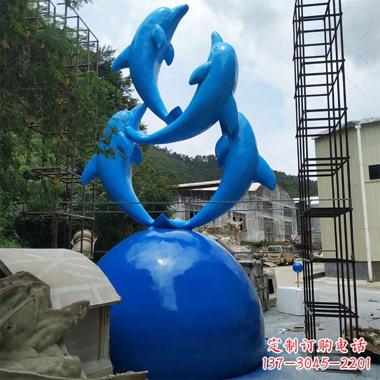 泸州海豚钢筋玻璃景观雕塑