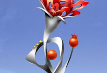 泸州精美不锈钢石榴花雕塑，震撼了审美的眼睛