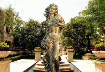 泸州华丽蓬勃的铜雕女神像