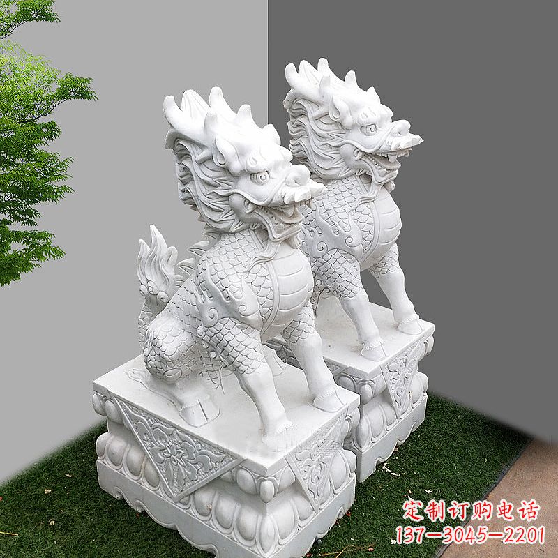 泸州品质出众的汉白玉麒麟大门石雕塑