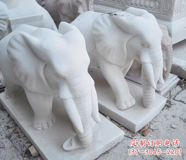 泸州汉白玉大象公园动物石雕
