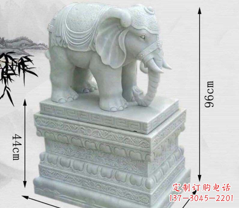 泸州汉白玉大象门口镇宅石雕