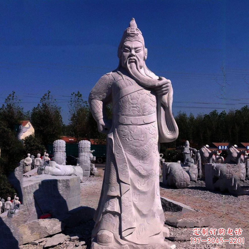 泸州中领雕塑-精致关羽石雕塑