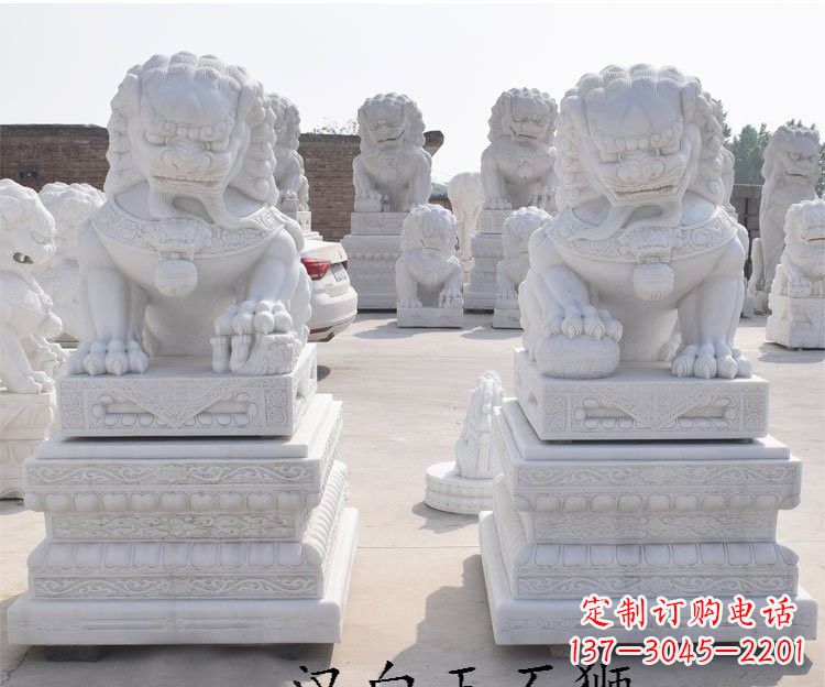 泸州汉白玉看门狮子雕塑