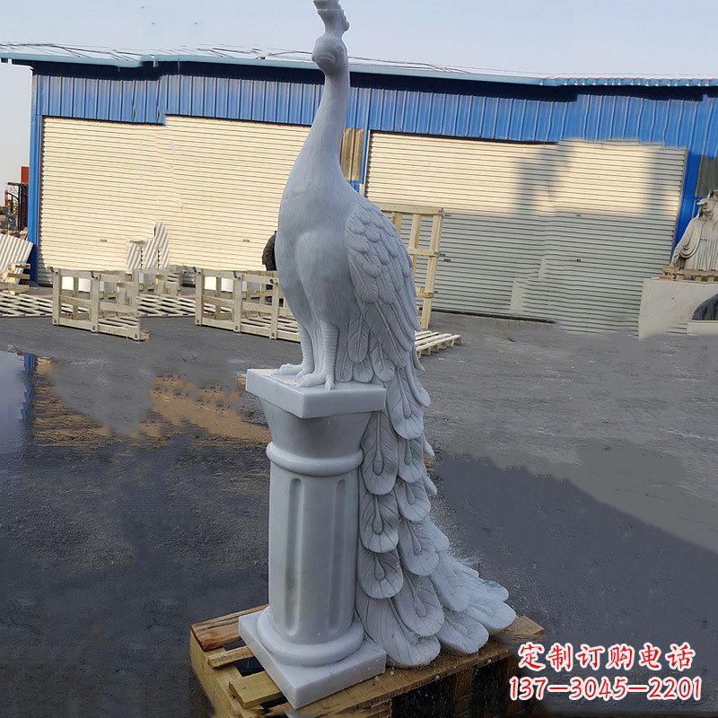 泸州汉白玉孔雀雕塑,传承艺术精髓