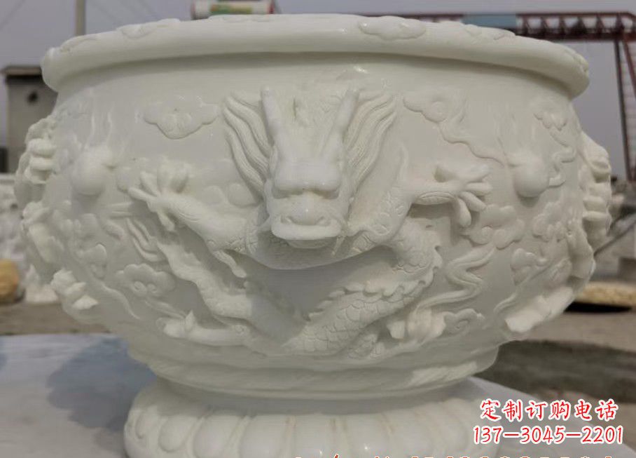 泸州中领雕塑汉白玉龙鱼缸雕塑,是由专业雕塑定…