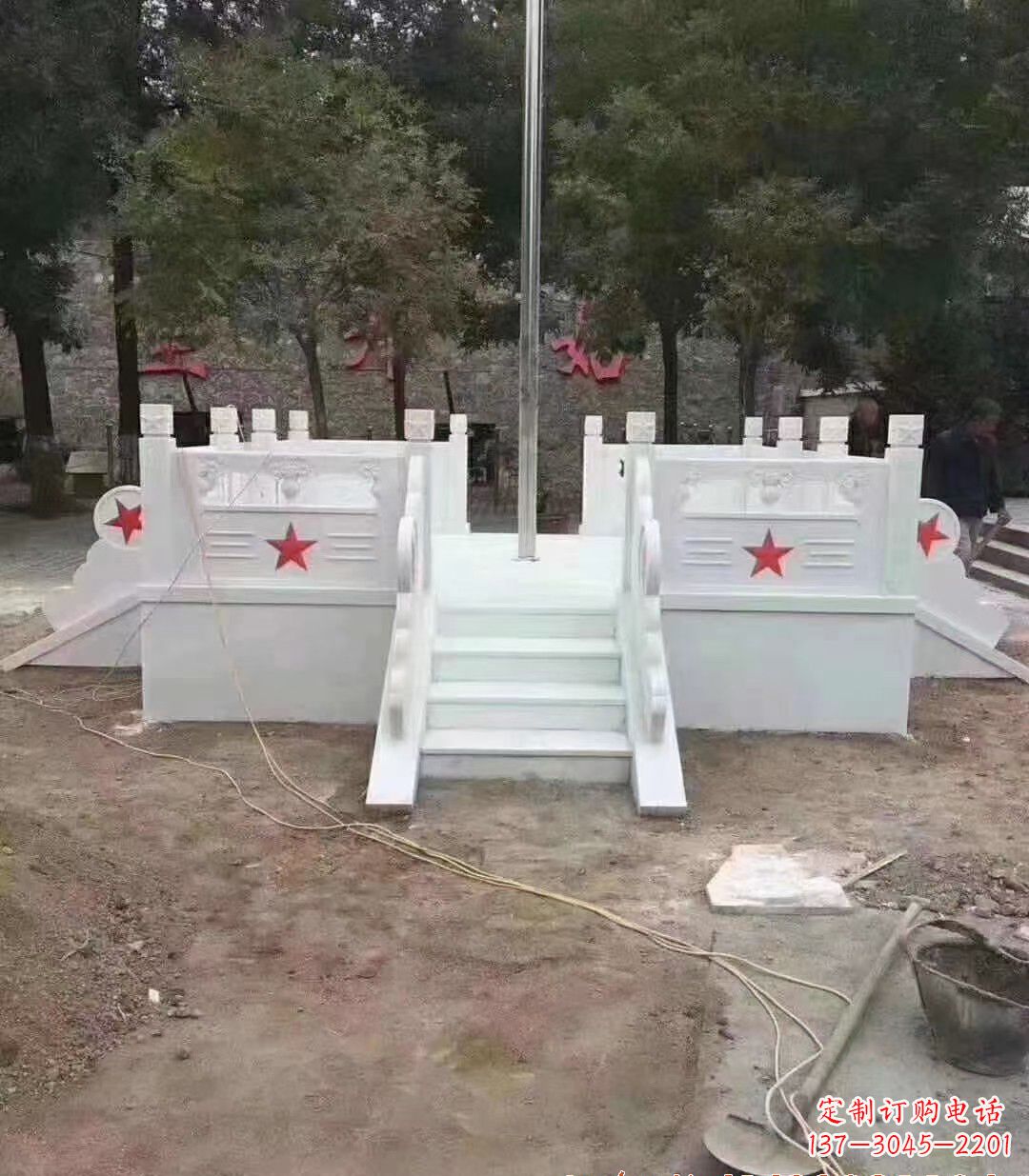 泸州汉白玉升旗台石雕
