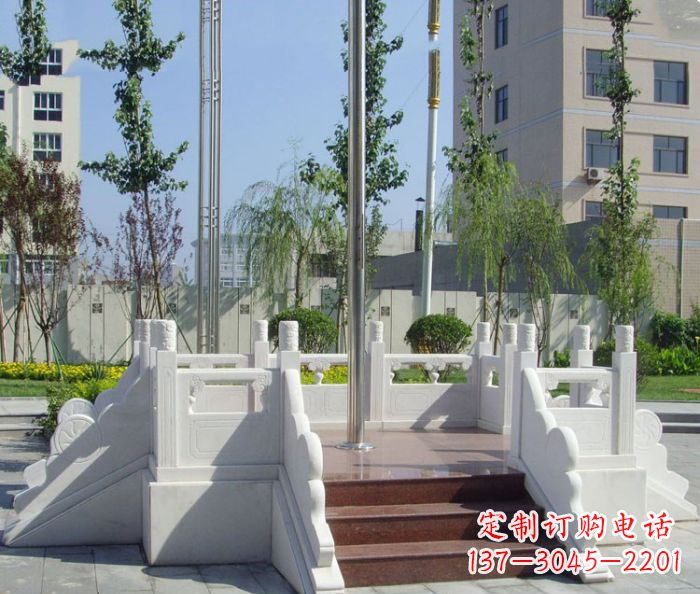 泸州汉白玉升旗台校园石雕 (2)
