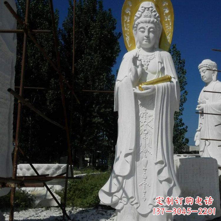 泸州汉白玉石雕佛像石头观音