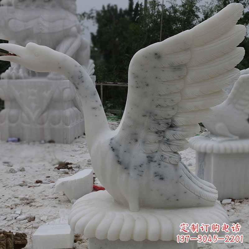 泸州汉白玉天鹅石雕,精美绝伦,令人叹为观止