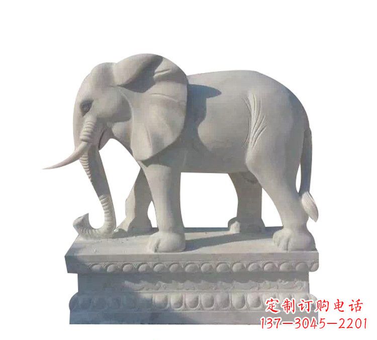 泸州精美绝伦的汉白玉大象雕塑