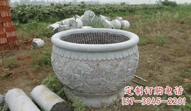 泸州荷花花盆公园景观石雕，千般美妙一览无余